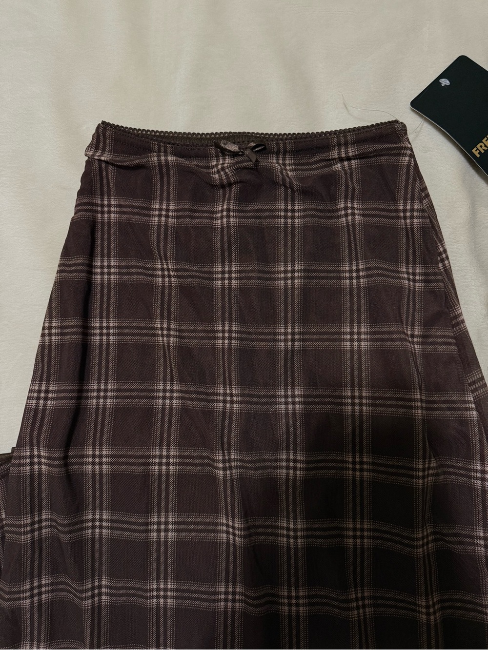 Brown Plaid Maxi Skirt